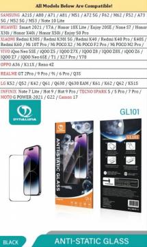 FILM 5D Full Glue Protection En Verre Trempé pour Samsung Galaxy A71(A715) / Note 10 Lite / A81 / S10 Lite / A91 / M51 / Redmi Note 10 Pro Noir